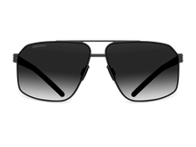 Titanium aviator sunglasses for men GRESSO Stanford with Zeiss polarized blue lenses #color_grey-gradient