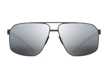 Titanium aviator sunglasses for men GRESSO Stanford with Zeiss polarized grey lenses #color_grey-mirror