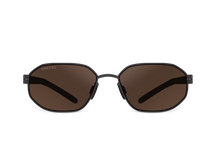 Titanium square sunglasses for men GRESSO Tulum with Zeiss polarized brown lenses #color_brown-mono