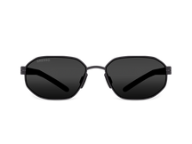 Titanium square sunglasses for men GRESSO Tulum with Zeiss polarized grey lenses #color_grey-mono