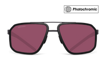Titanium aviator sunglasses for men GRESSO Vancouver with Zeiss photochromic burgundy lenses #color_burgundy―photochromic